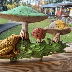 Vintage Wallhanger Dart Industries Whimsical  Mushroom Figurine